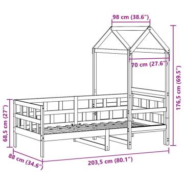  Day Bed with Roof without Mattress 80x200 cm Solid Wood