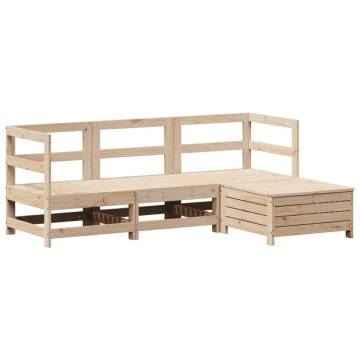 4 Piece Garden Sofa Set - Solid Wood Pine | Hipo Market