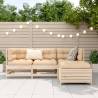 4 Piece Garden Sofa Set - Solid Wood Pine | Hipo Market