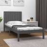  Bed Frame without Mattress Grey 90x190 cm Single Solid Wood Pine Colour grey Size 90 x 190 cm 