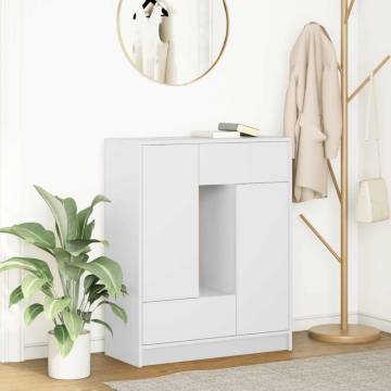 Stylish White 73x31x90cm Sideboard with Drawers & Doors