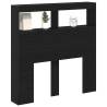 LED Headboard Cabinet - Stylish Black Oak | HipoMarket UK