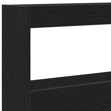 LED Headboard Cabinet Black Oak - Stylish Bedroom Storage