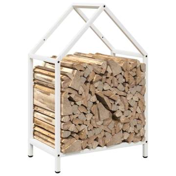 Firewood Rack White 40x25x60 cm | Durable Cold-Rolled Steel