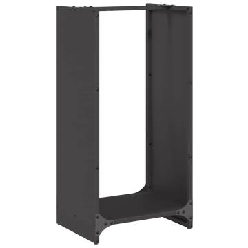 Firewood Rack Black 40x30x80 cm - Sturdy Cold-Rolled Steel