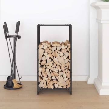 Firewood Rack Black 40x30x80 cm - Sturdy Cold-Rolled Steel