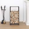 Firewood Rack Black 40x30x80 cm - Sturdy Cold-Rolled Steel