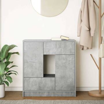 Stylish Sideboard with Drawers & Doors - Concrete Grey