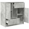 Stylish Sideboard with Drawers & Doors - Concrete Grey