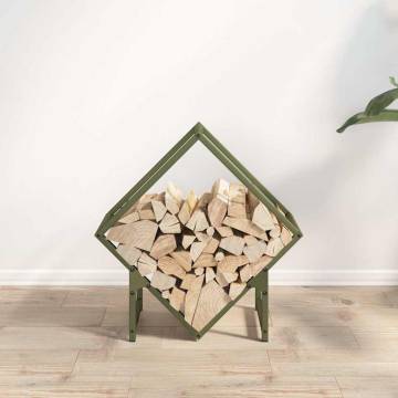 Olive Green Firewood Rack 50x25x50 cm - Durable Cold-Rolled Steel