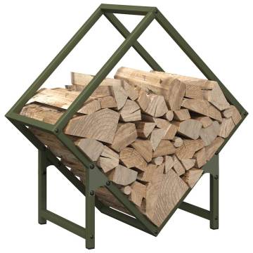 Olive Green Firewood Rack 50x25x50 cm - Durable Cold-Rolled Steel