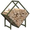 Olive Green Firewood Rack 50x25x50 cm - Durable Cold-Rolled Steel