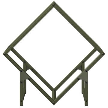 Olive Green Firewood Rack 50x25x50 cm - Durable Cold-Rolled Steel