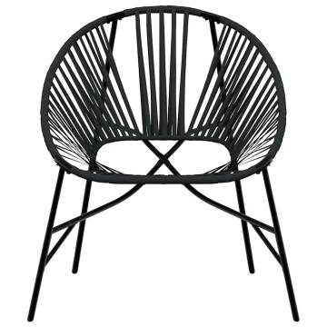 Garden Chair Set 3 pcs Black Poly Rattan - Comfort Outdoors