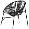 Garden Chair Set 3 pcs Black Poly Rattan - Comfort Outdoors