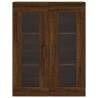 Elegant Brown Oak Wall Mounted Cabinets - Set of 2