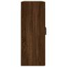 Elegant Brown Oak Wall Mounted Cabinets - Set of 2