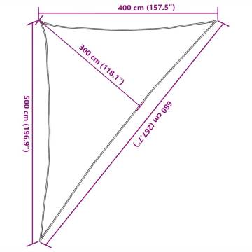 Sunshade Sail Triangular Yellow 4x5x6.8m - HDPE Protection