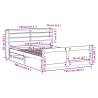 Wooden Bed Frame with Headboard 120x190 cm Small Double