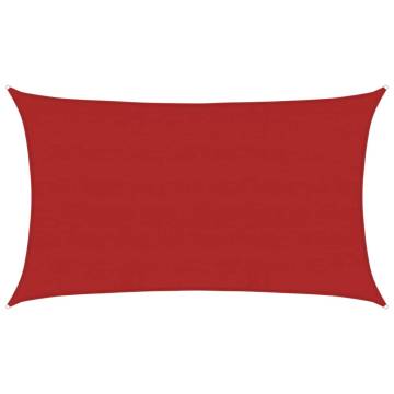 HDPE Sunshade Sail 5x8m Red | UV & Mould Resistant