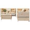 5 Piece Garden Sofa Set - Solid Pine Wood | HipoMarket