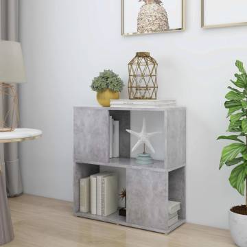 Stylish Concrete Grey Book Cabinet | 60x24x63 cm