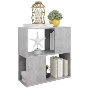 Stylish Concrete Grey Book Cabinet | 60x24x63 cm