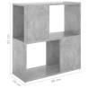 Stylish Concrete Grey Book Cabinet | 60x24x63 cm