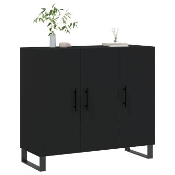 Modern Black Sideboard 90x34x80 cm - Durable & Stylish