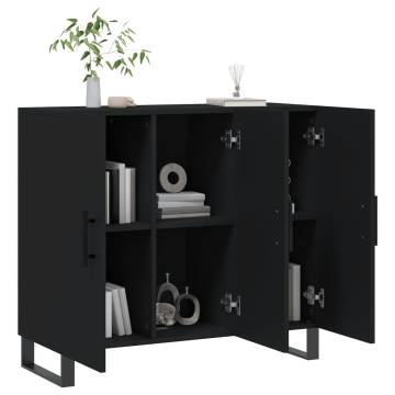 Modern Black Sideboard 90x34x80 cm - Durable & Stylish