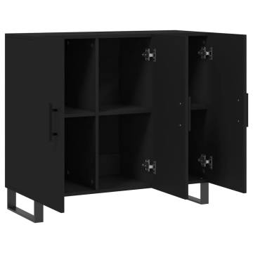 Modern Black Sideboard 90x34x80 cm - Durable & Stylish