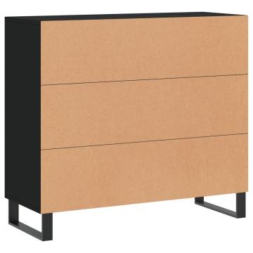 Modern Black Sideboard 90x34x80 cm - Durable & Stylish