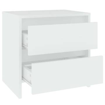 Elegant White Bedside Cabinet - 45x34.5 cm | HiPo Market