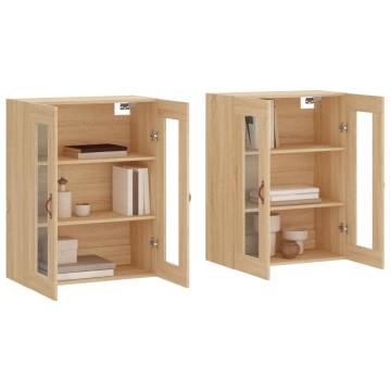 Stylish Wall Mounted Cabinets - Sonoma Oak | 2 pcs