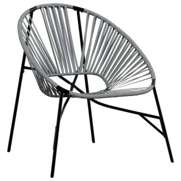 Garden Egg Chair - Black & Light Grey Poly Rattan | Hipo Market