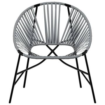 Garden Egg Chair - Black & Light Grey Poly Rattan | Hipo Market