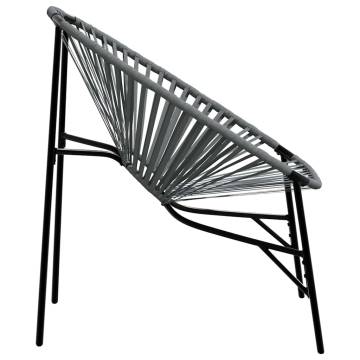 Garden Egg Chair - Black & Light Grey Poly Rattan | Hipo Market