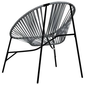 Garden Egg Chair - Black & Light Grey Poly Rattan | Hipo Market