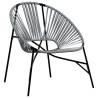 Garden Chair Set 3 pcs Black & Light Grey Poly Rattan