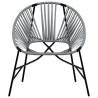 Garden Chair Set 3 pcs Black & Light Grey Poly Rattan