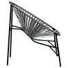 Garden Chair Set 3 pcs Black & Light Grey Poly Rattan