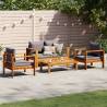  4 Piece Garden Sofa Set with Cushions Solid Wood Acacia Colour dark grey Model 2x chair + sofa + table Number of 1 