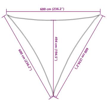 Sunshade Sail 160 gm² Light Green 6x6x6 m HDPE | HipoMarket