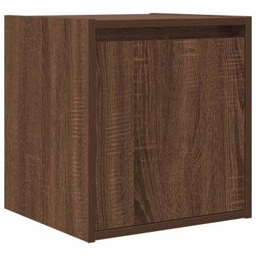 Wall-Mounted Bedside Cabinet - Brown Oak 38x34x40 cm