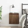 Wall-Mounted Bedside Cabinet - Brown Oak 38x34x40 cm