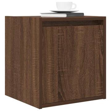 Wall-Mounted Bedside Cabinet - Brown Oak 38x34x40 cm