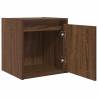 Wall-Mounted Bedside Cabinet - Brown Oak 38x34x40 cm