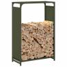 Olive Green Firewood Rack - Durable Cold-Rolled Steel