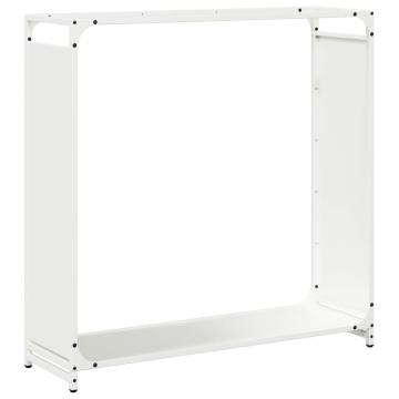 Firewood Rack White 90x28x90 cm - Durable Cold-Rolled Steel