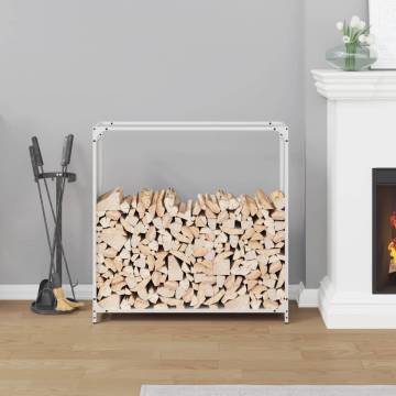 Firewood Rack White 90x28x90 cm - Durable Cold-Rolled Steel